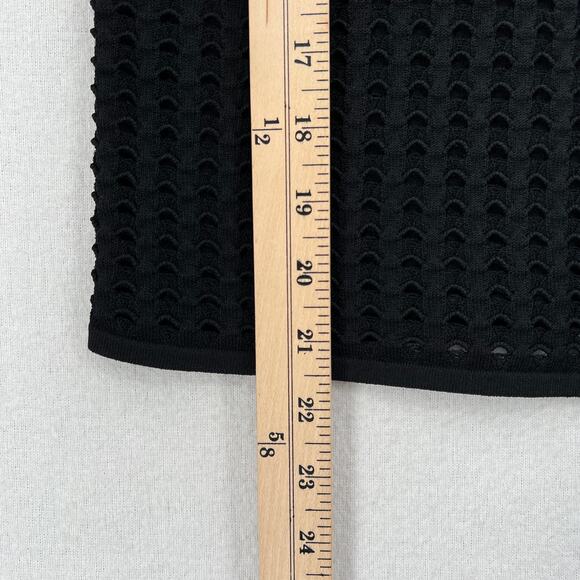 RAG AND BONE Ingrid Sleeveless Mock Neck Top Womens XS Black Open Knit Ribbed - Picture 14 of 14